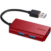 バッファロー USB3.0 バスパワー 3ポート ハブ レッド BSH3U100U3RD 1台（直送品）
