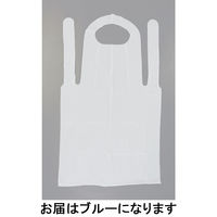 【使い捨てエプロン】「現場のチカラ」使い切り袖なしポリエプロン　0.04mm厚 ブルー 1箱（50枚入） オリジナル