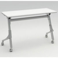 オカムラ Cardo サイドフォールドテーブル ホワイト+シルバー 1200幅×450奥行×720高さ（mm） 81F4AR MW21（直送品）