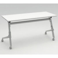 オカムラ Cardo サイドフォールドテーブル ホワイト+シルバー 1500幅×600奥行×720高さ（mm） 81F4AZ MW21（直送品）