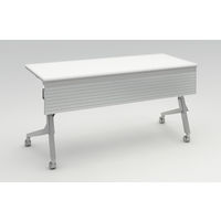 オカムラ Cardo サイドフォールドテーブル ホワイト+シルバー 1500幅×600奥行×720高さ（mm） 81F4BD MW21（直送品）