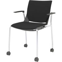 オカムラ アレグロ 4本脚キャスタータイプ ブラック 604幅×564奥行×435座高×777高さ（mm） 81J1BA FFW1（直送品）