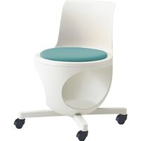 オカムラ e-chairタブレットなしパッド付 セージ 470幅×500奥行×446座高×716高さ（mm） 9314JA F002（直送品）