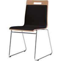 ミーティングチェアモノスループLパッド ネオウッドミディアム+ブラック 467幅×522奥行×445座高×804高さmm 9327BX MY53（直送品）