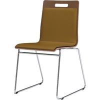 オカムラ ミーティングチェアモノスループLパッド ネオウッドダーク+ブラウン467幅×522奥行×445座高×804高さmm 9327BX MY62（直送品）