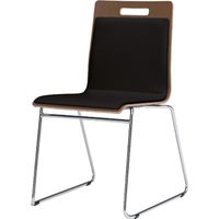 オカムラ ミーティングチェアモノスループLパッド ネオウッドダーク+ブラック467幅×522奥行×445座高×804高さmm 9327BX MY63（直送品）