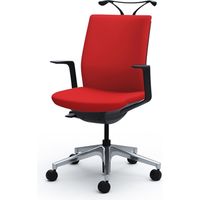 C546BA FBA9 |オカムラ オムネス背クッション固定肘ハンガー付 レッド（直送品）