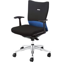 CJ43BR FAM4 |オカムラ フィーゴチェア ミドルバック固定肘 ブルー+ブラック（直送品）