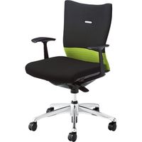 CJ43BR FAM6 |オカムラ フィーゴチェア ミドルバック固定肘 ライムグリーン+ブラック（直送品）