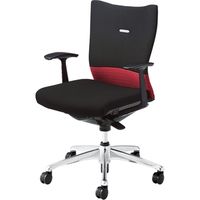 CJ43BR FAM9 |オカムラ フィーゴチェア ミドルバック固定肘 レッド+ブラック（直送品）