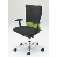 CJ45BR FAM6 |オカムラ フィーゴチェア ハイバック肘付 ライムグリーン+ブラック（直送品）