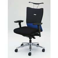 CJ94BR FAM4 |オカムラ フィーゴチェアミドルバックアジャスト肘 ブルー+ブラック（直送品）