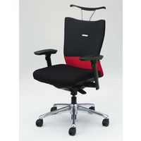 CJ94BR FAM9 |オカムラ フィーゴチェアミドルバックアジャスト肘 レッド+ブラック（直送品）