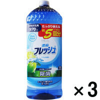 【アウトレット】第一石鹸 キッチンクラブ濃縮フレッシュ除菌ライム 台所用洗剤 詰め替え用 970mL 1セット（3個：1個×3）