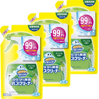 【お得なセット】スクラビングバブル 99.9%除菌 バスクリーナー アップルの香り（詰め替え 350ml×3）浴室洗剤 お風呂掃除 ジョンソン