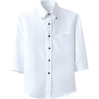 チトセ ボタンダウンシャツ（七分袖）〔兼用〕 EP7619_C-1ホワイト