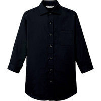 チトセ EP7822 ワイドカラーシャツ（七分袖）[兼用] 4L EP7822_C-10ブラック_4L（取寄品）