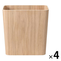無印良品 木製ごみ箱 袋止めワイヤー付 オーク材突板 角型 1箱（4個入） 良品計画