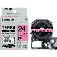 キングジム テプラ PROテープ マグネットテープ 24mm ピンク（黒文字） SJ24P 1個（わけあり品）