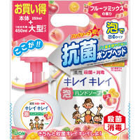 【アウトレット】ライオン キレイキレイ薬用泡ハンドソープ フルーツミックスの香り 本体250ml+詰替450ml 1セット