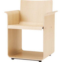 オカムラ v-chairパッドなしタイプ ネオウッドライト 560幅×470奥行×430座高×710高さ（mm） 9324AY MK17（直送品）