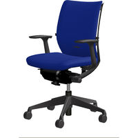 CW23ZC FEA4 |オカムラ ヴィスコンテチェア ローバック固定肘 ミディアムブルー  （直送品）