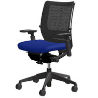 CW32ZC FEA4 |オカムラ ヴィスコンテチェア ローバック可動肘 ミディアムブルー  （直送品）