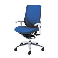 CY95GT FHS5 |オカムラ ゼファーチェア可動肘ホワイトF ミディアムブルー（直送品）