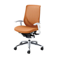 CY95GT FHT4 |オカムラ ゼファーチェア可動肘ホワイトF オレンジ（直送品）