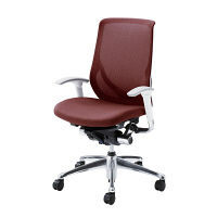 CY95GT FHT5 |オカムラ ゼファーチェア可動肘ホワイトF ダークレッド（直送品）