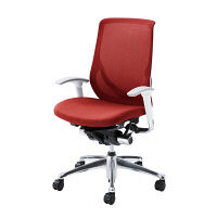 CY95GT FHT7 |オカムラ ゼファーチェア可動肘ホワイトF レッド（直送品）