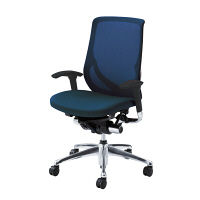 CY95ZT FHS4 |オカムラ ゼファーチェア可動肘ブラックF ダークブルー（直送品）