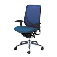 CY95ZT FHS5 |オカムラ ゼファーチェア可動肘ブラックF ミディアムブルー（直送品）