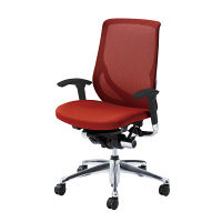 CY95ZT FHT7 |オカムラ ゼファーチェア可動肘ブラックF レッド（直送品）