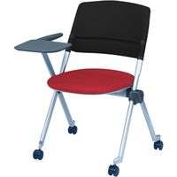 オカムラ リータチェアブラックシェルタブレット付 レッド 610幅×725奥行×450座高×820高さ（mm） H161SC FX23（直送品）