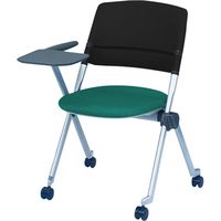 オカムラ リータチェアブラックシェルタブレット付 グリーン 610幅×725奥行×450座高×820高さ（mm） H161SC FX25（直送品）