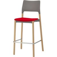 オカムラ 3600ARN ハイチェア レッド 530幅×540奥行×1095高さ×740座高（mm） L103RB FS39（直送品）