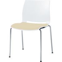 オカムラ ユニバーソ 4本脚 肘無 ライトベージュ 540幅×520奥行×820高さ×470座高（mm） L103XW FBV1（直送品）