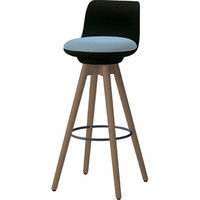 オカムラ ピルエット 木脚背付ハイチェアタイプ セージ 532幅×532奥行×936高さ×754座高（mm） L122GB FXW9（直送品）