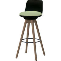 オカムラ ピルエット 木脚背付ハイチェアタイプ ミントグリーン 532幅×532奥行×936高さ×754座高（mm） L122GB PB22（直送品）