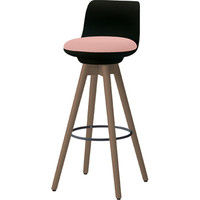 オカムラ ピルエット 木脚背付ハイチェアタイプ ローズ 532幅×532奥行×936高さ×754座高（mm） L122GB PB23（直送品）