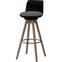 オカムラ ピルエット 木脚背付ハイチェアタイプ チャコールグレー 532幅×532奥行×936高さ×754座高（mm） L122GB PB24（直送品）