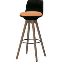 オカムラ ピルエット 木脚背付ハイチェアタイプ アプリコット 532幅×532奥行×936高さ×754座高（mm） L122GB PB29（直送品）