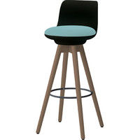 オカムラ ピルエット 木脚背付ハイチェアタイプ セージ 532幅×532奥行×936高さ×754座高（mm） L122GB PD31（直送品）