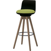 オカムラ ピルエット 木脚背付ハイチェアタイプ ライムグリーン 532幅×532奥行×936高さ×754座高（mm） L122GB PD32（直送品）