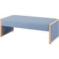 オカムラ L-40E 2人用ベンチ 総張り ライトブルー 1160幅×620奥行×420座高（mm） L340BM PB21（直送品）