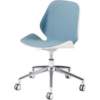オカムラ L401チェア 5本脚 ホワイトシェル スカイブルー 500幅×555奥行×790高さ×410座高（mm） L401EC FS38（直送品）
