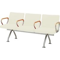 オカムラ フローザ 3人用イス（各席肘付） クリームホワイト 1640幅×545奥行×430座高×780高さ（mm） LB20AZ PB26（直送品）