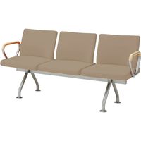 オカムラ フローザ 3人用イス（両側肘付） ベージュ 1640幅×545奥行×430座高×780高さ（mm） LB20GZ PB25（直送品）