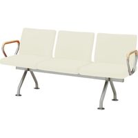 オカムラ フローザ 3人用イス（両側肘付） クリームホワイト 1640幅×545奥行×430座高×780高さ（mm） LB20GZ PB26（直送品）